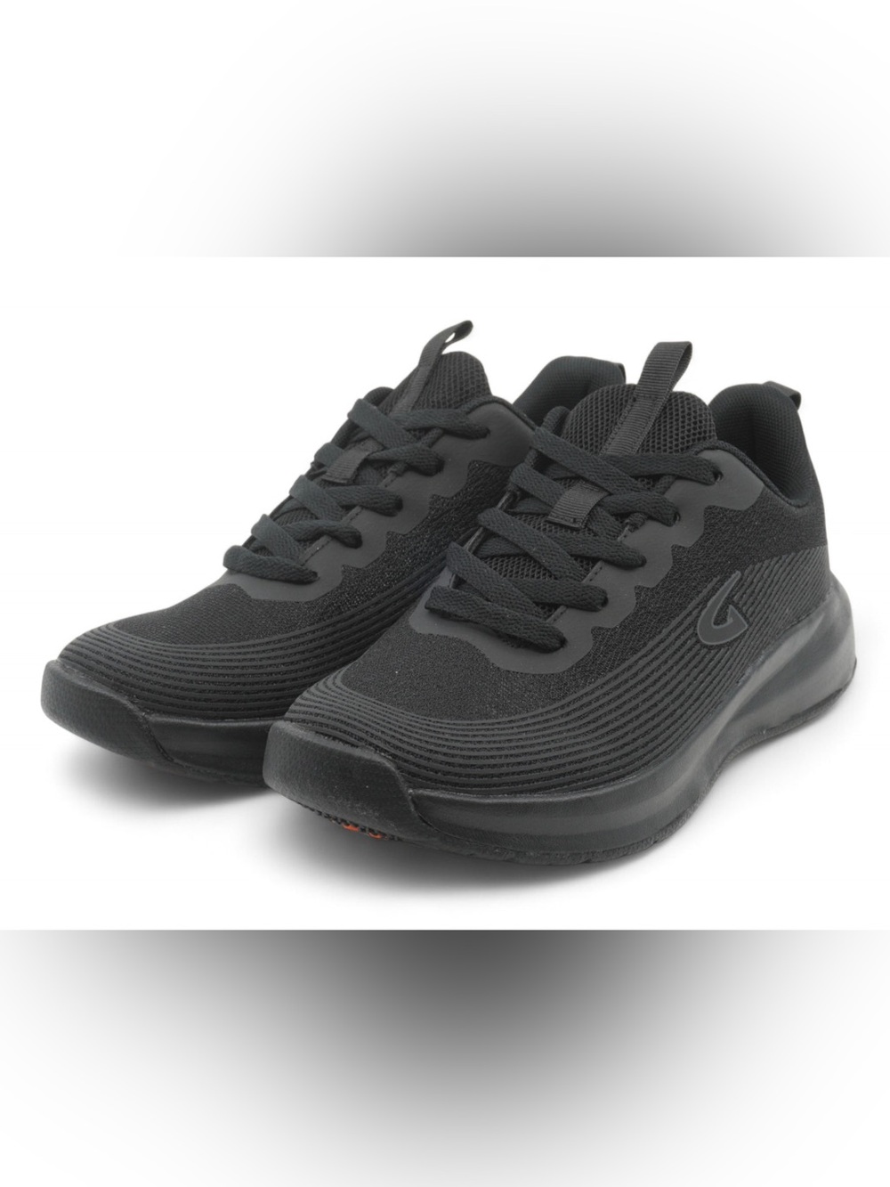 Fabco Women`s Athletic Flex Non-Slip Black Sneakers size 10